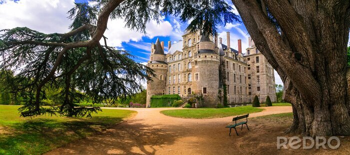 Canvas Een van de mooiste en mysterieuze kastelen van Frankrijk - Chateau de Brissac, Loire-vallei