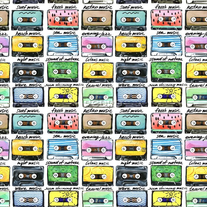 Canvas Een verzameling cassettebandjes