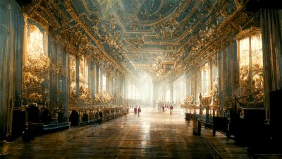 Canvas Een wandeling door Versailles