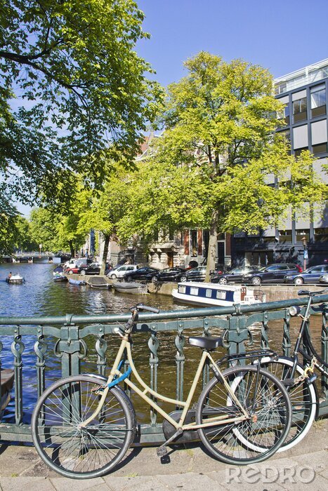 Canvas Een zonnige dag in Amsterdam