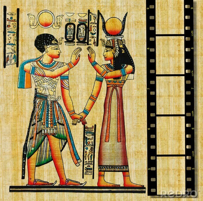 Canvas Egyptische achtergrond met film strip