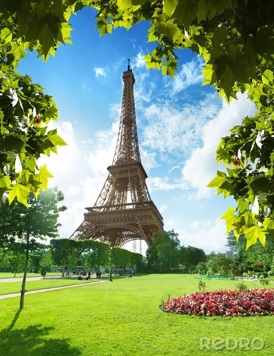 Canvas Eiffeltoren in Parijs, Frankrijk