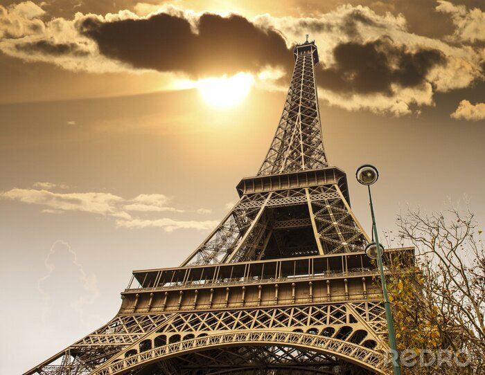 Canvas Eiffeltoren van dichtbij