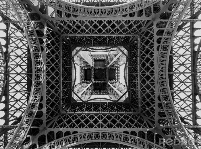 Canvas Eiffeltoren van onderen