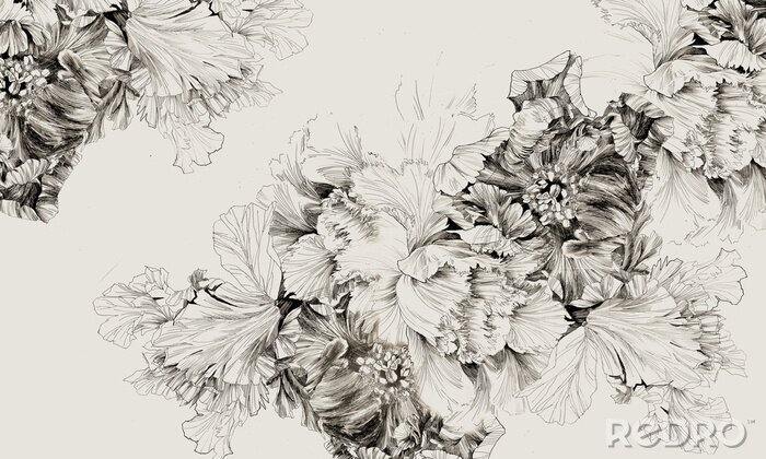 Canvas Elegant patroon met een bloem