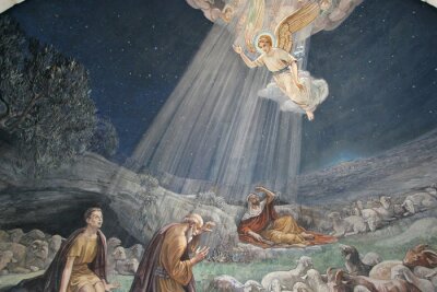 Canvas Engel van de Heer bezoekt de herders