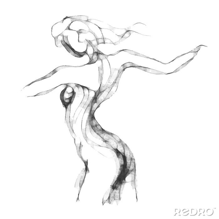 Canvas Erotiek en abstractie van naakte vrouwen