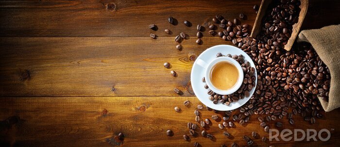 Canvas Espresso en koffiebonen