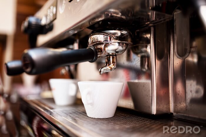 Canvas Espresso machine die koffie in cafe, bar, restaurant