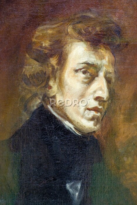 Canvas Eugène Delacroix, retrato de Frédéric Chopin
