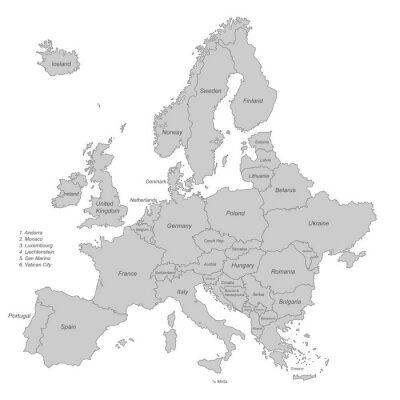 Canvas europa grijs - vector