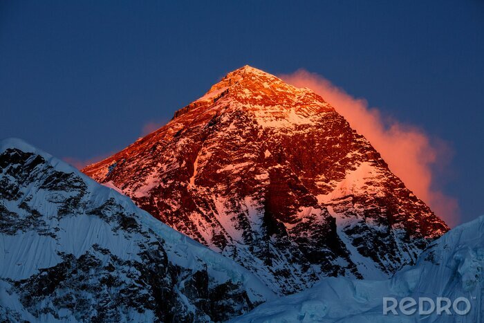 Canvas Everest in de zonsondergang