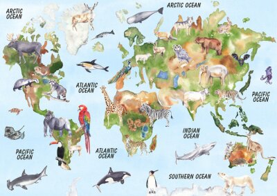 Exotische dieren op de kaart