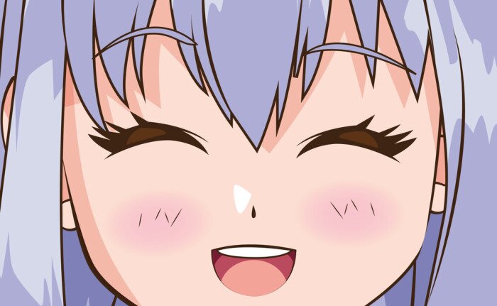 Canvas face young woman anime style character