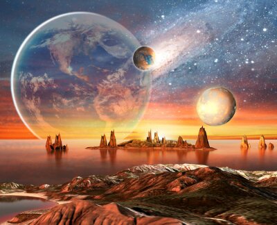 Canvas Fantasie planeet buitenruimte