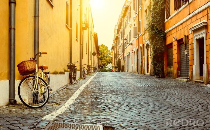 Canvas Fiets op straat