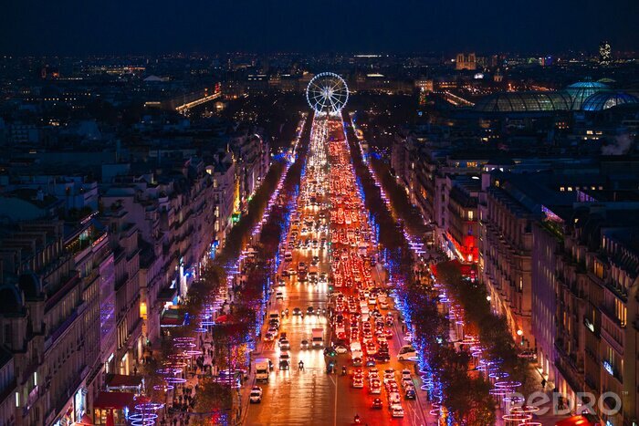 Canvas File op straat in Parijs