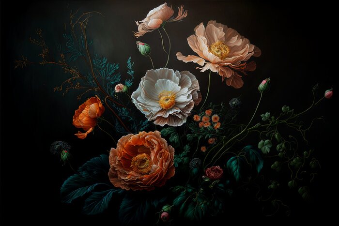 Canvas Fine art still life of flowers