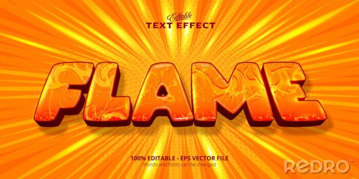 Canvas Flame text comic anime style text effect