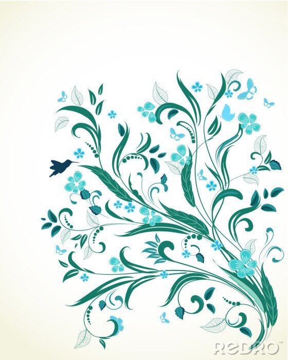 Canvas floral ornament voor uw ontwerp