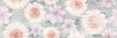 Flowers Vintage repeating background, artwork floral antique pattern