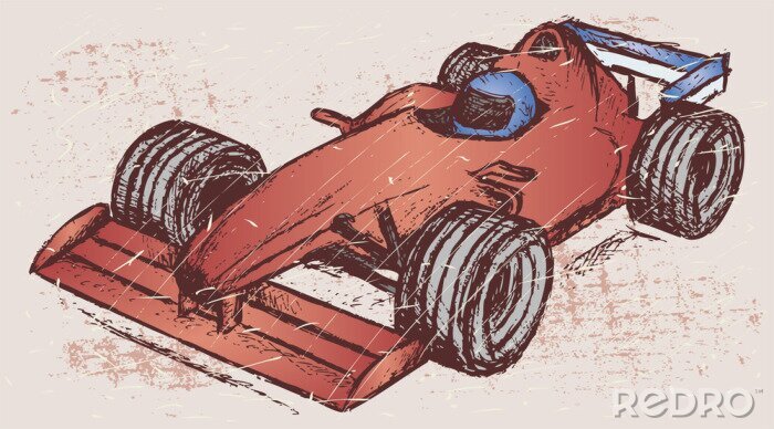 Canvas Formule 1 race. Grunge stijl