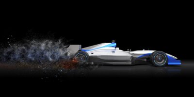 Formule 1 witte raceauto in 3D