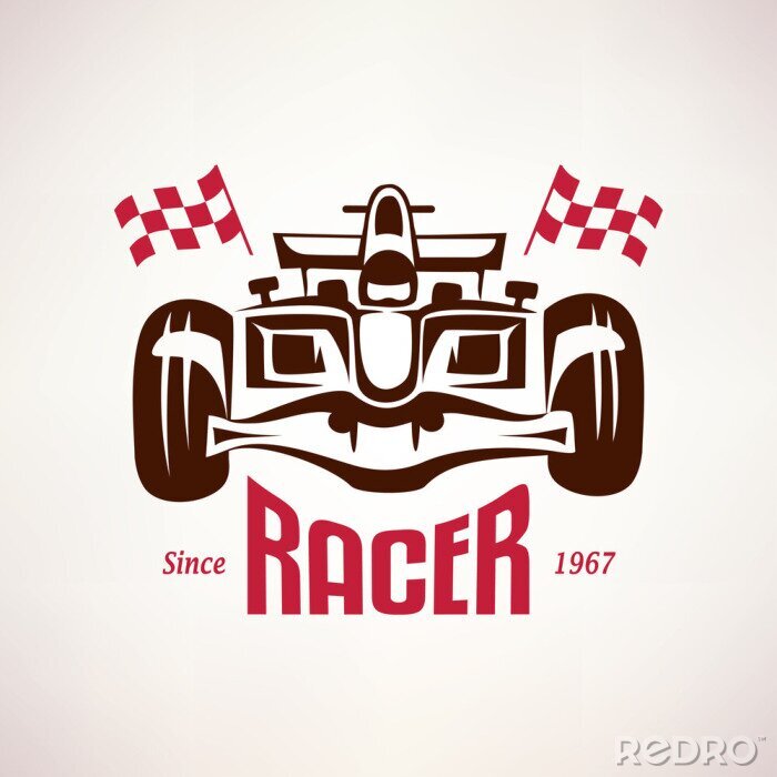 Canvas formule raceauto embleem, ras bolide symbool