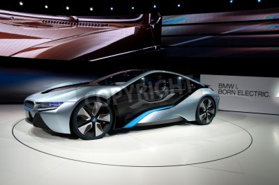 Canvas FRANKFURT - 25 september: BMW Concept car i8 die bij de 64ste Internationale Automobil Ausstellung (IAA) op 25 september 2011 in Frankfurt, Duitsland.