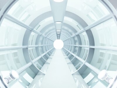 Futuristische witte 3D tunnel