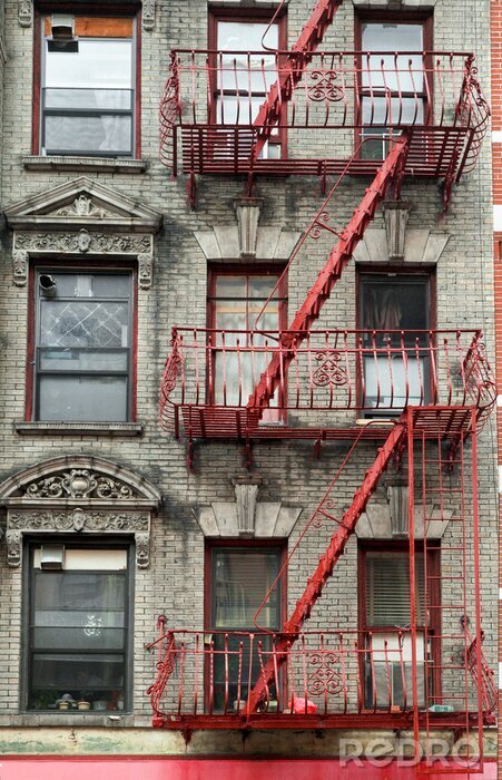 Canvas Gebouw trappen, New York, USA