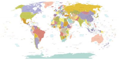 Gedetailleerde wereldkaart