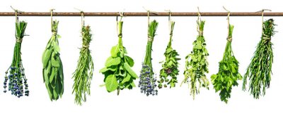 Gedroogde kruidenboeketten