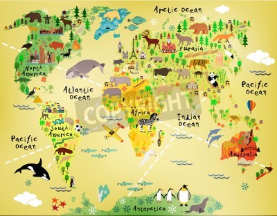 Geïllustreerde wereldkaart