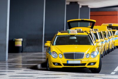 Canvas Gele taxi's op het eiland Madeira