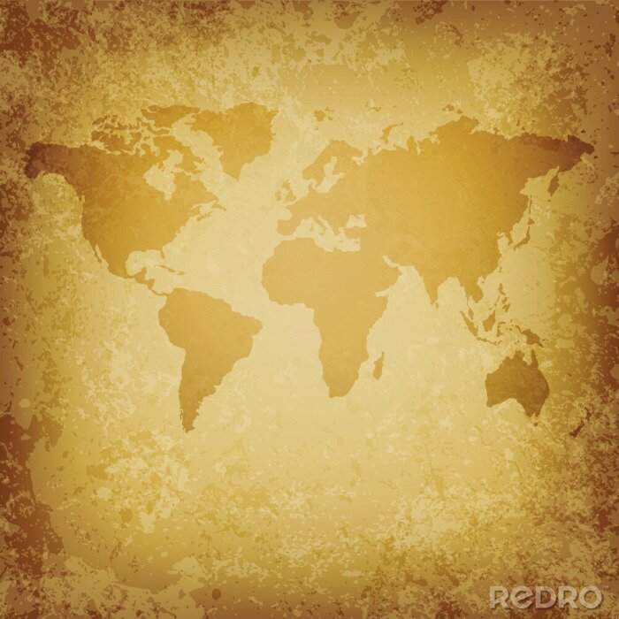 Canvas Gele wereldkaart