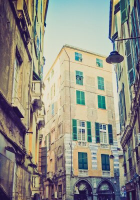 Canvas Genua, Italië retro look