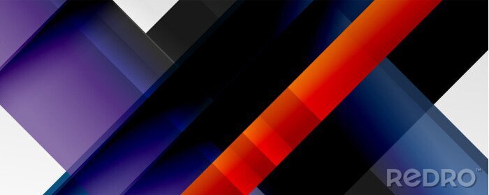 Canvas Geometric abstract backgrounds with shadow lines, modern forms, rectangles, squares and fluid gradients. Bright colorful stripes cool backdrops