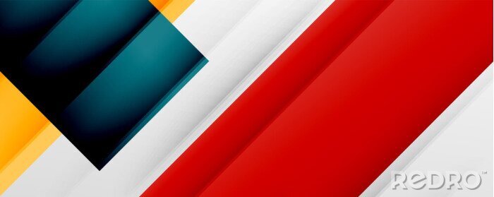 Canvas Geometric abstract backgrounds with shadow lines, modern forms, rectangles, squares and fluid gradients. Bright colorful stripes cool backdrops