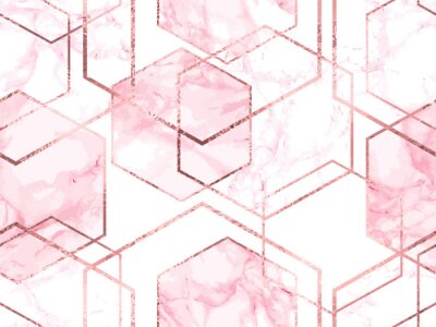 Geometrisch roze marmer