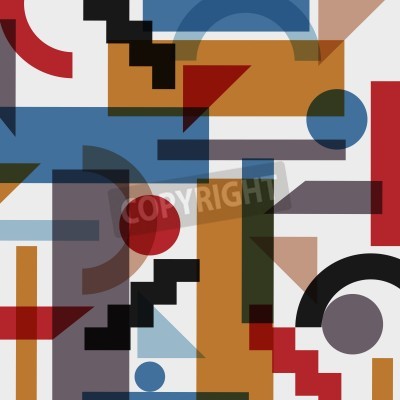 Canvas Geometrische abstracte achtergrond in kubisme stijl. Vector EPS-10