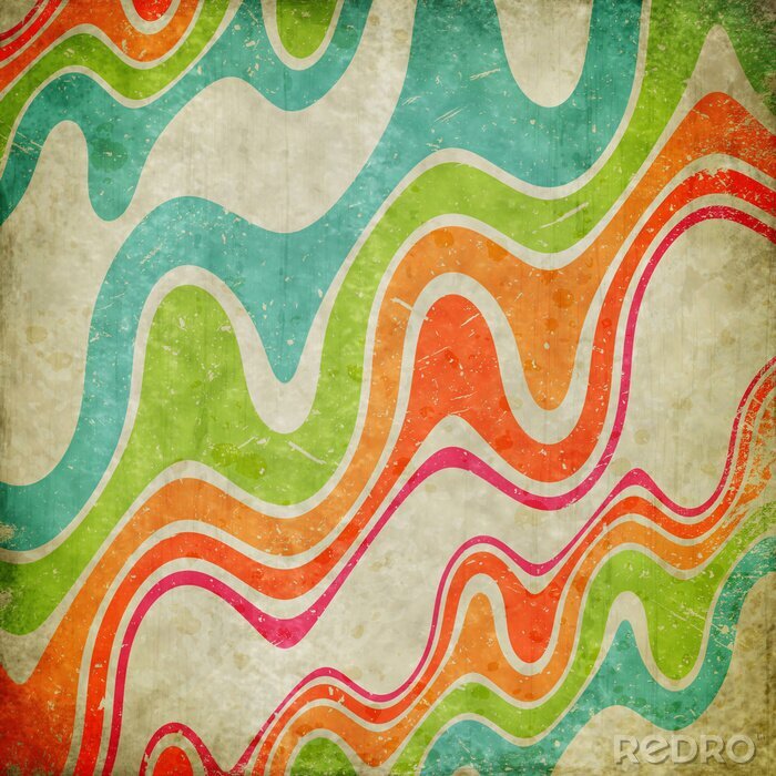 Canvas Geometrische vintage lijnen