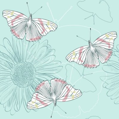 Getekend ontwerp in florale stijl