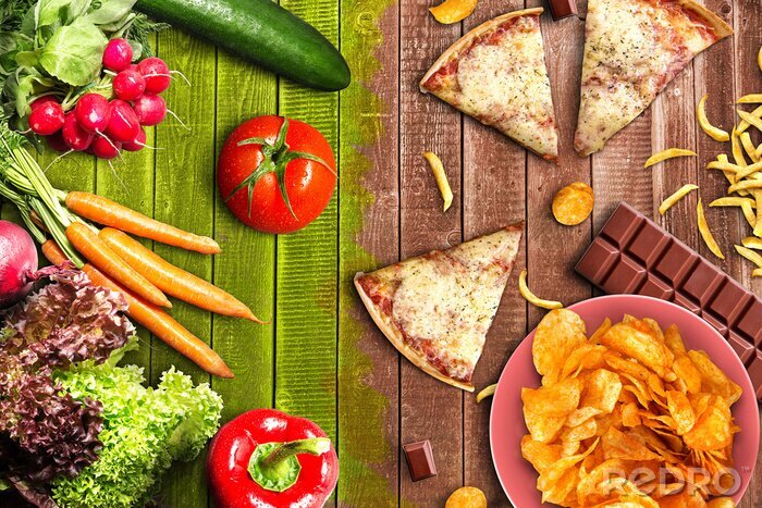 Canvas gezond eten versus fastfood
