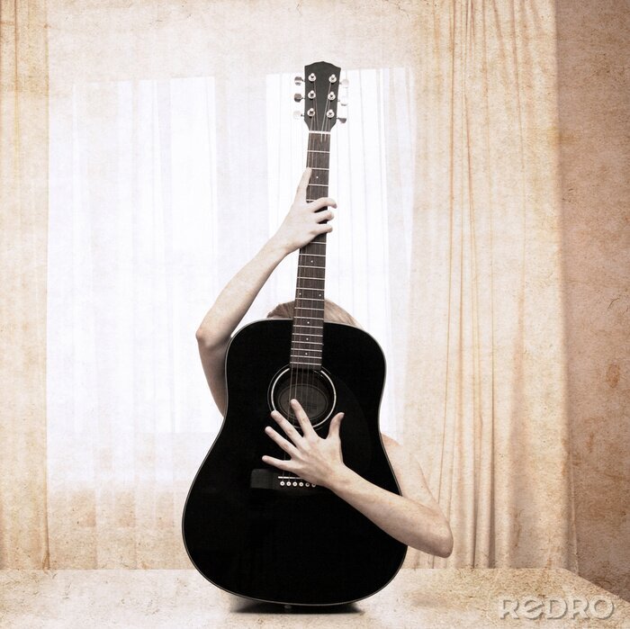 Canvas Gitaar in handen