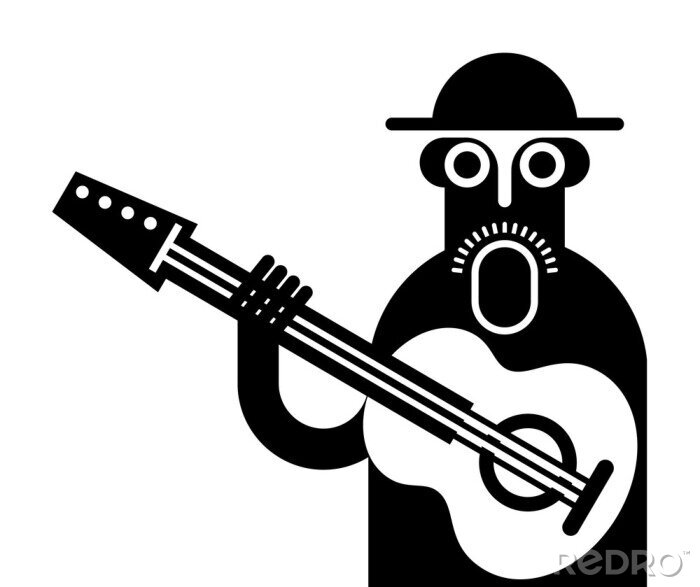 Canvas Gitarist vector icon