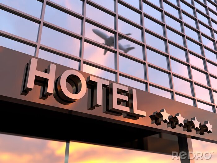 Canvas glanzend hotelbord met sterren