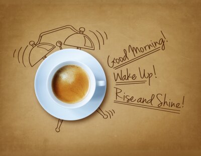 Canvas Goede koffie in de ochtend