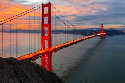 Canvas Golden Gate rode brug