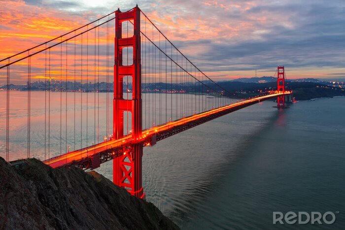 Canvas Golden Gate rode brug